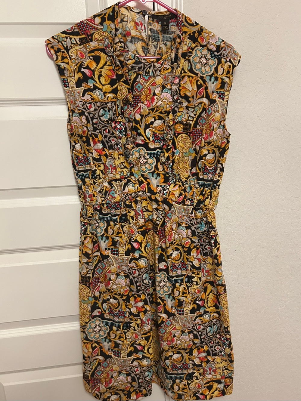 Louis Vuitton RTW Black Floral Paisley Sleeveless Dress